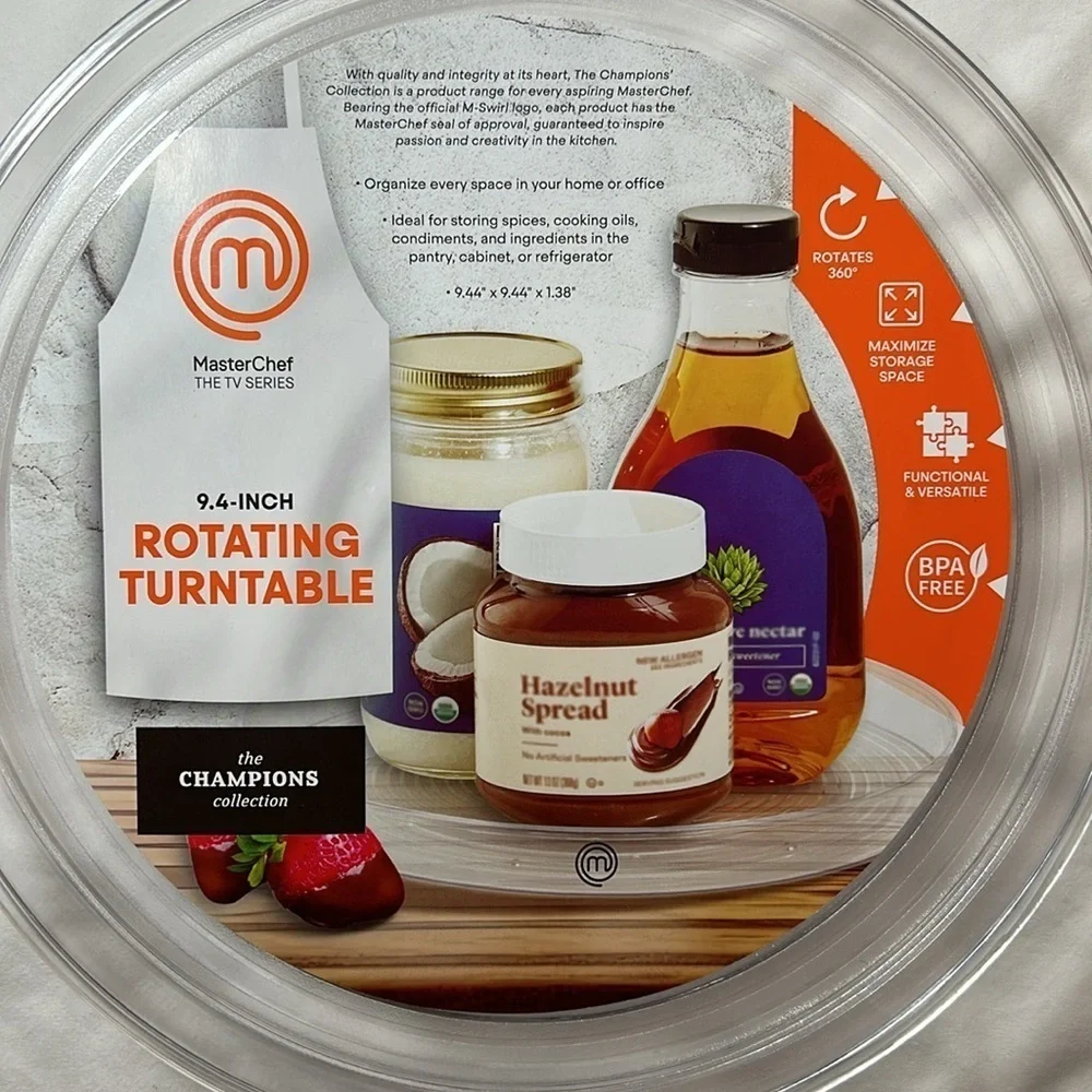 MasterChef Round Plastic Clear  Turntable Food Storage Container‎ for Kitchen - Picture 4 of 10